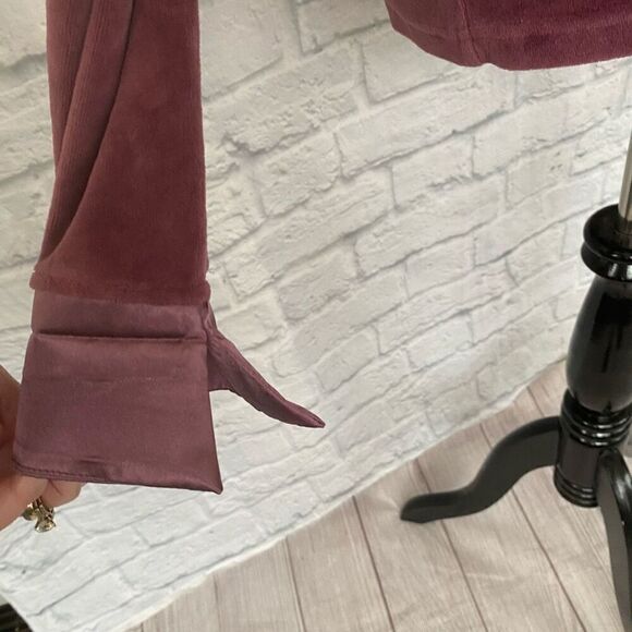 Sarah spencer intimates women M velour luxury pajama set mauve M - Picture 4 of 14